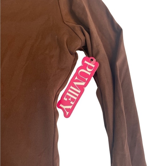 NET PUMIEY chocolate brown long sleeve body suit. Womens size Medium. So soft! - Picture 4 of 5